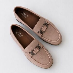 Donald Pliner Blush Leather Lug Sole Bit Loafers Womens 10M Nude Pink NWOT